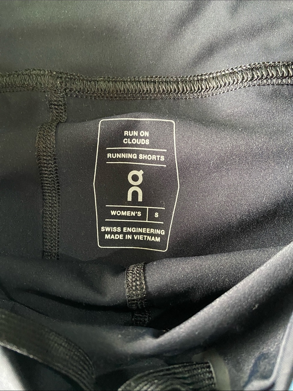 On Running Blue Women's Athletic Shorts with Black Waistband - Picture 2 of 6